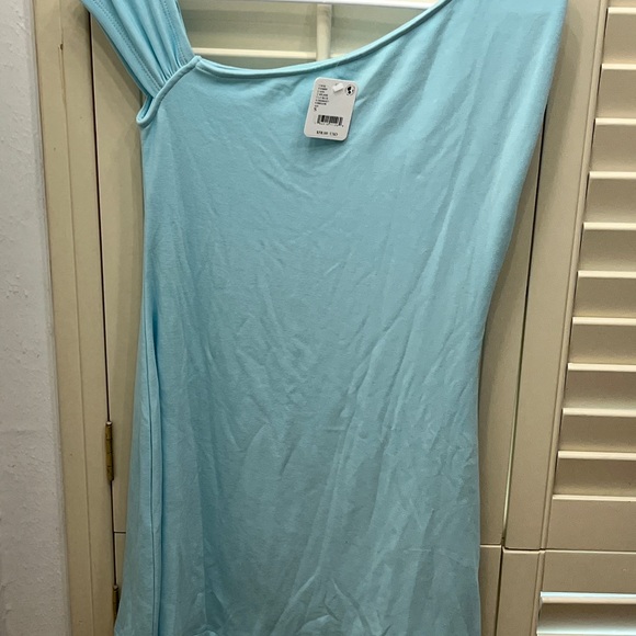 Light Blue Free People Beach One-Shoulder Dress - Picture 4 of 6